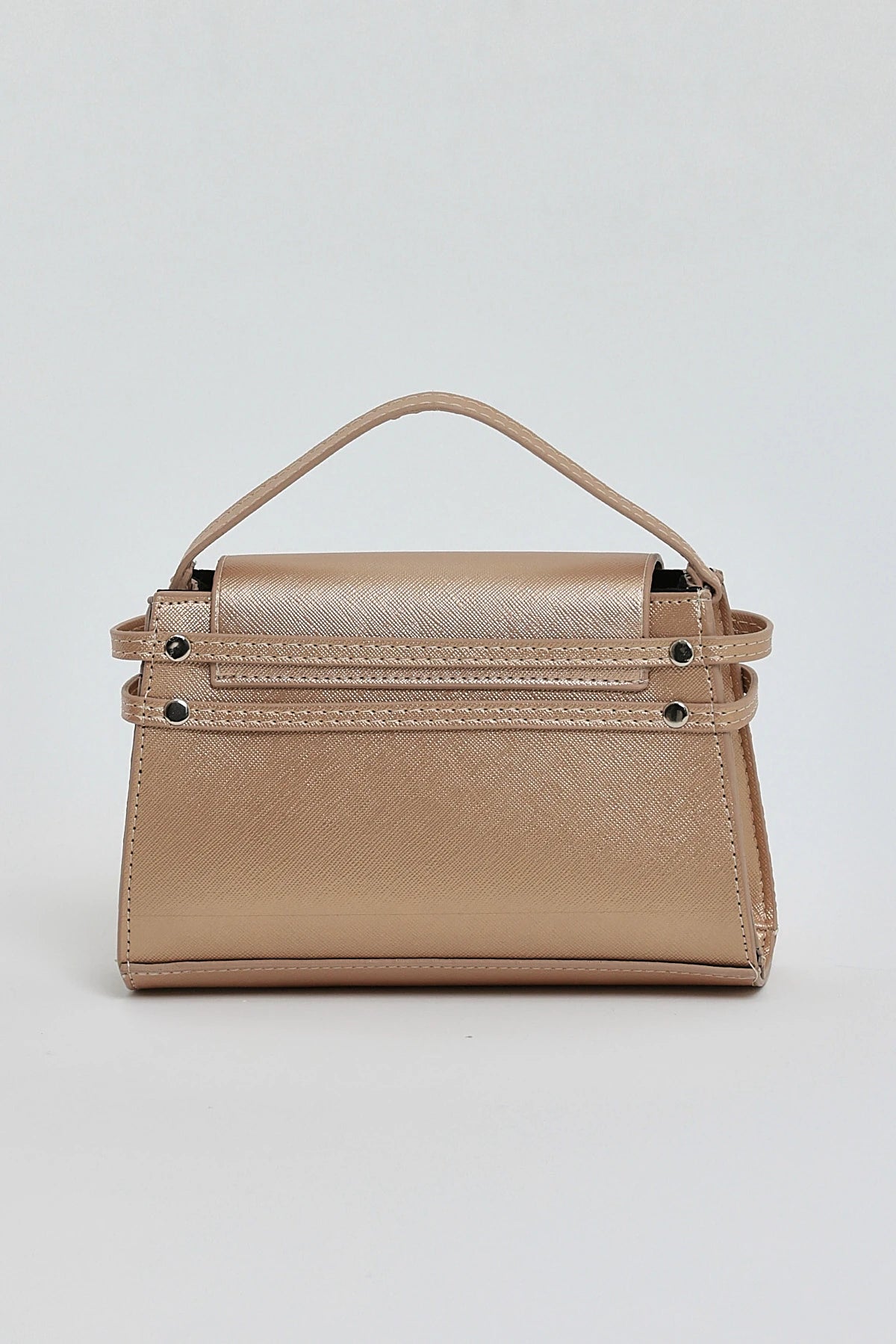 Kadın Çapraz Askı Mini Omuz Çantası Gery - Altın