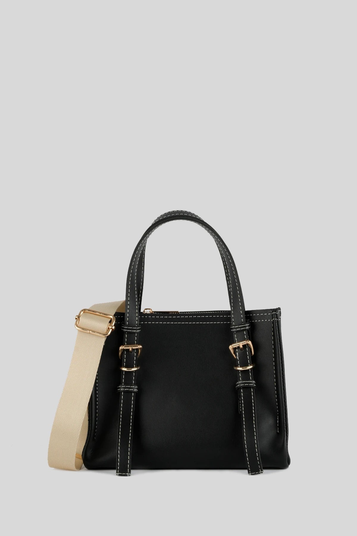 Kadın Dikiş Detaylı Tote Çanta Mini Samba - Siyah