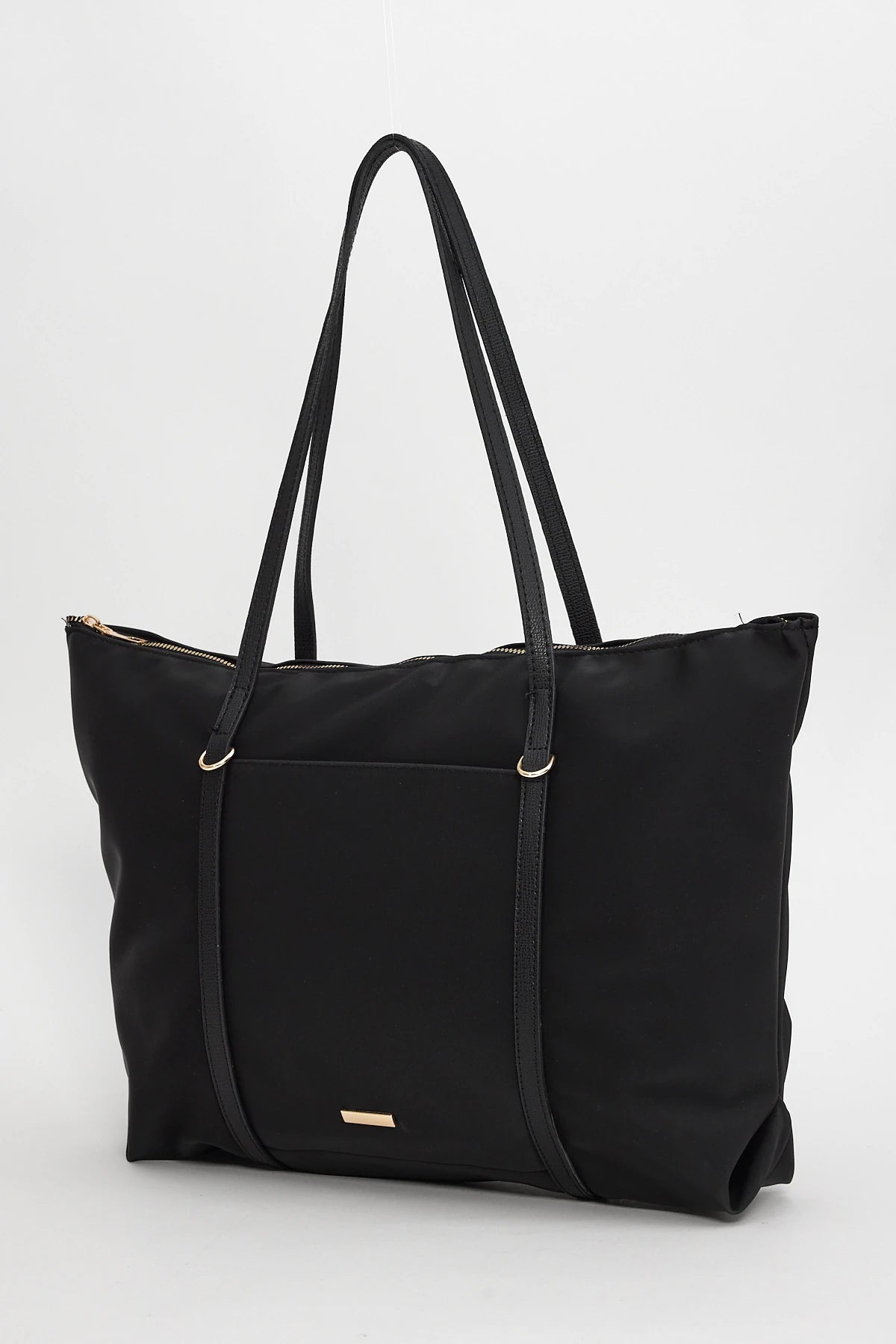 Kadın Şeritli Shopper Omuz Çantası Boris - Siyah
