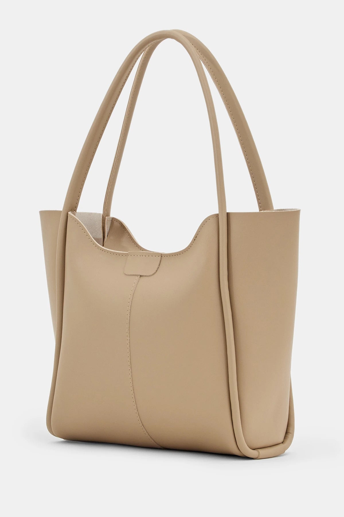 Kadın Fermuarlı Omuz Çantası Poloni - Vizon