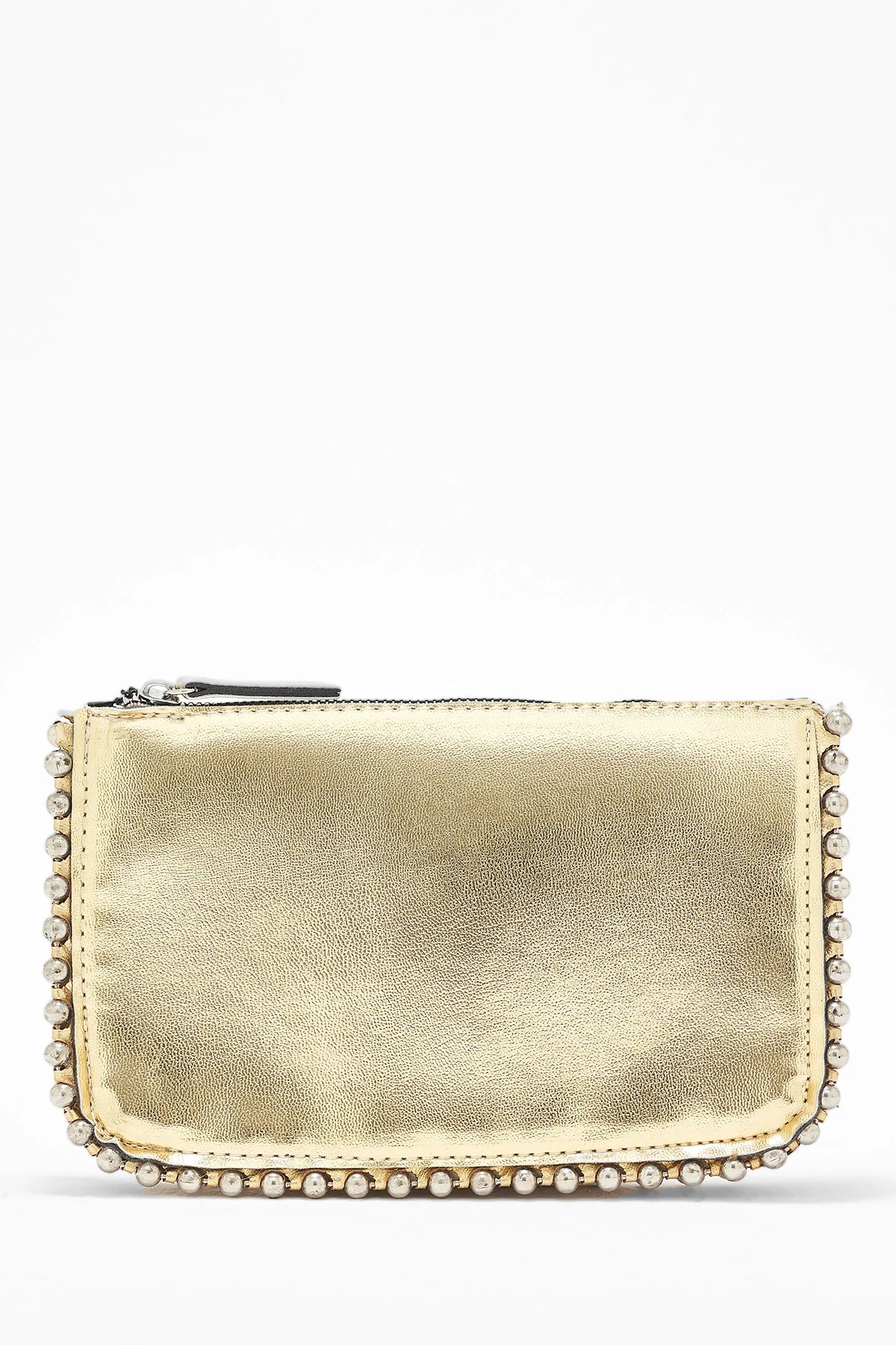 Kadın Zımbalı Çapraz Askılı Çanta Stap - Altın