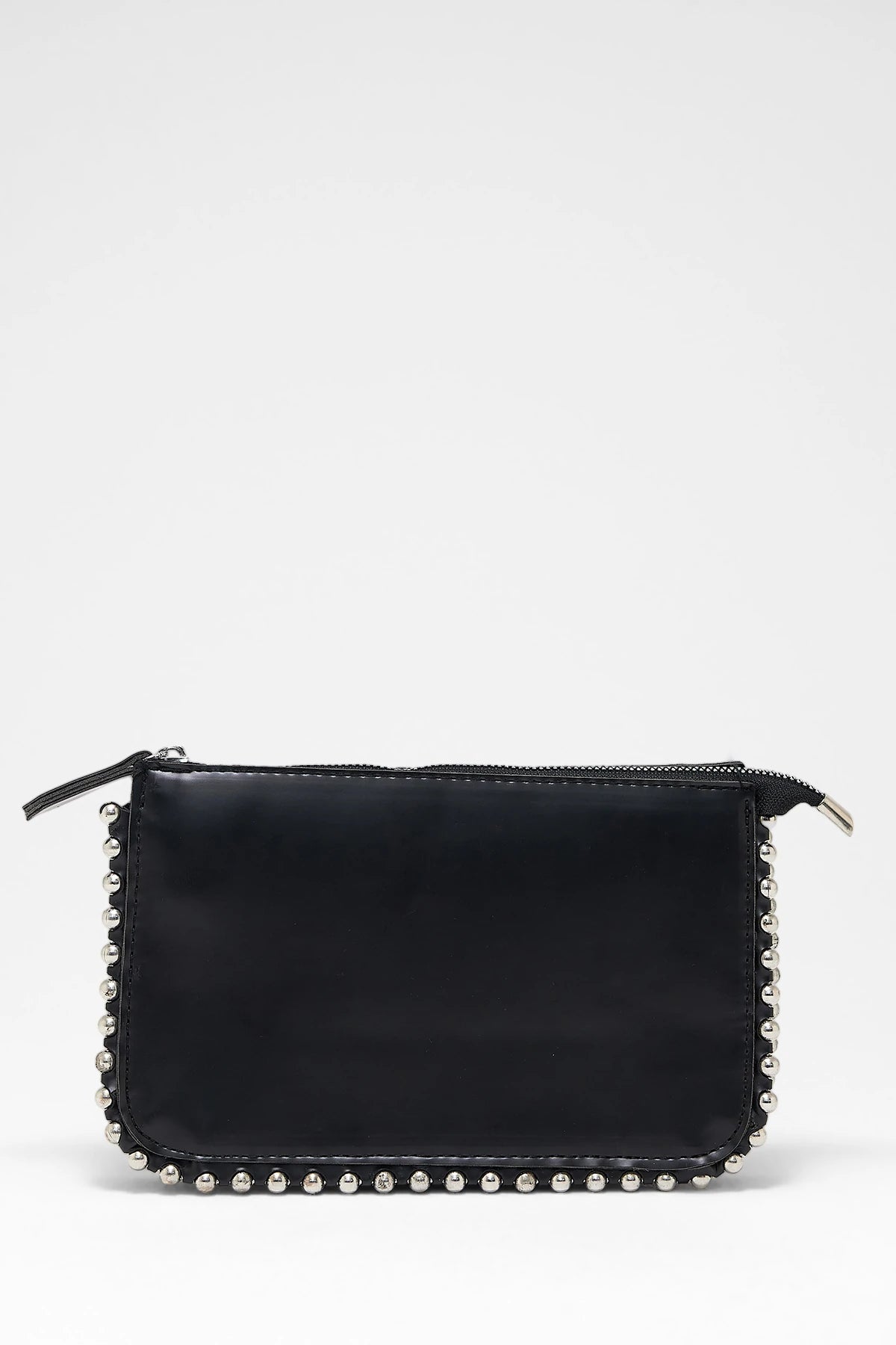 Kadın Zımbalı Çapraz Askılı Çanta Stap - Siyah