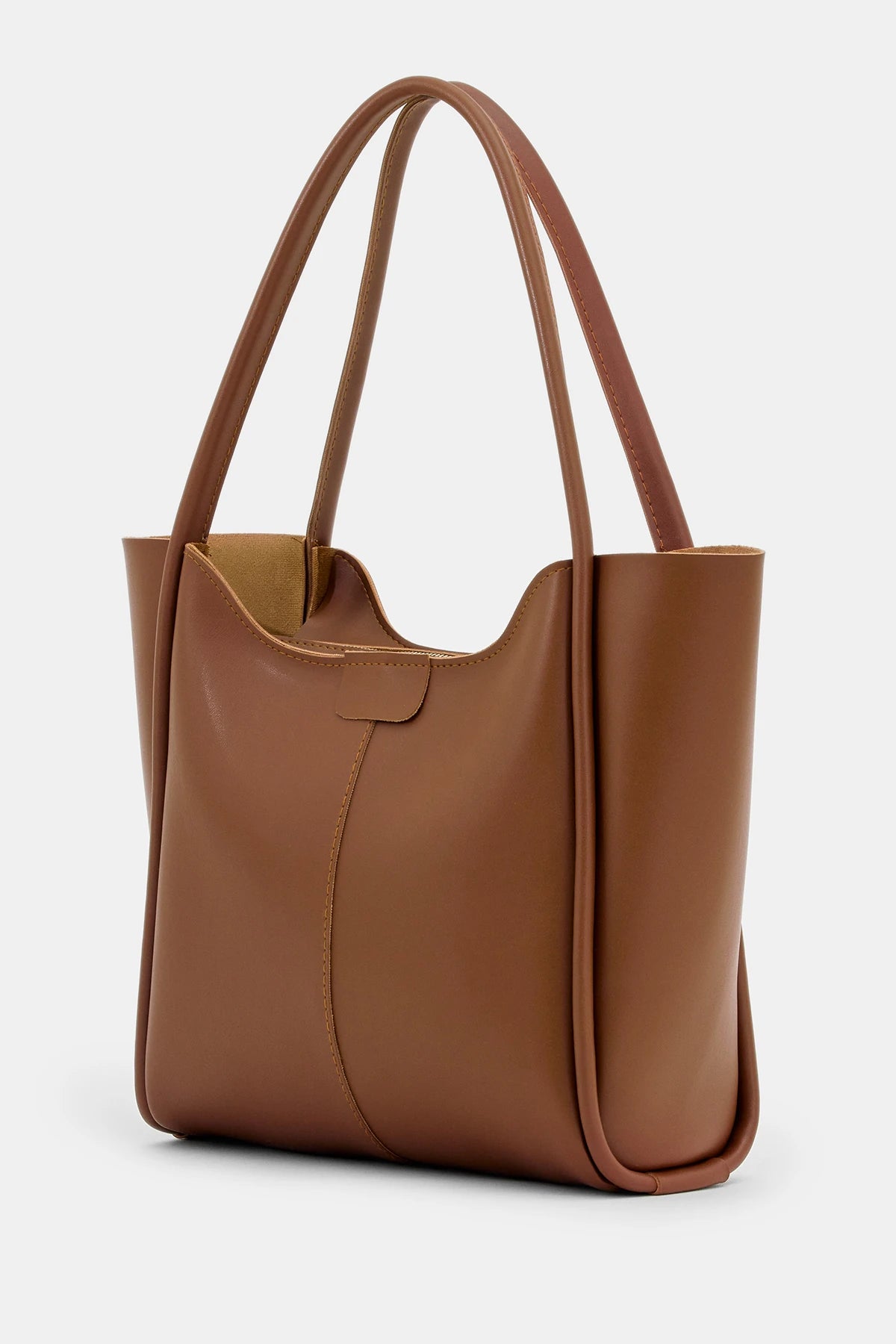 Kadın Fermuarlı Omuz Çantası Poloni - Taba