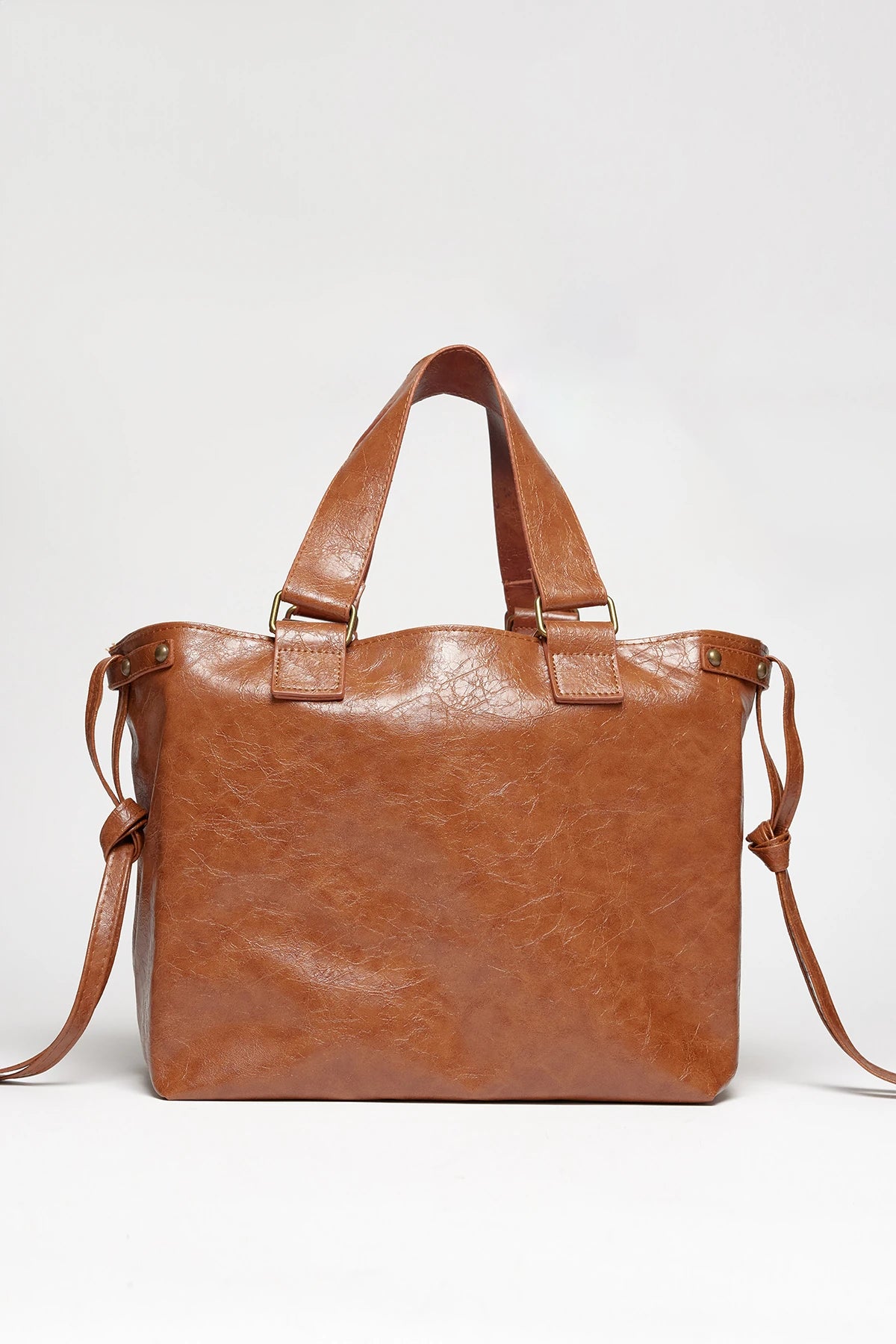 Kadın Deri Tote Omuz Çantası Big City - Taba