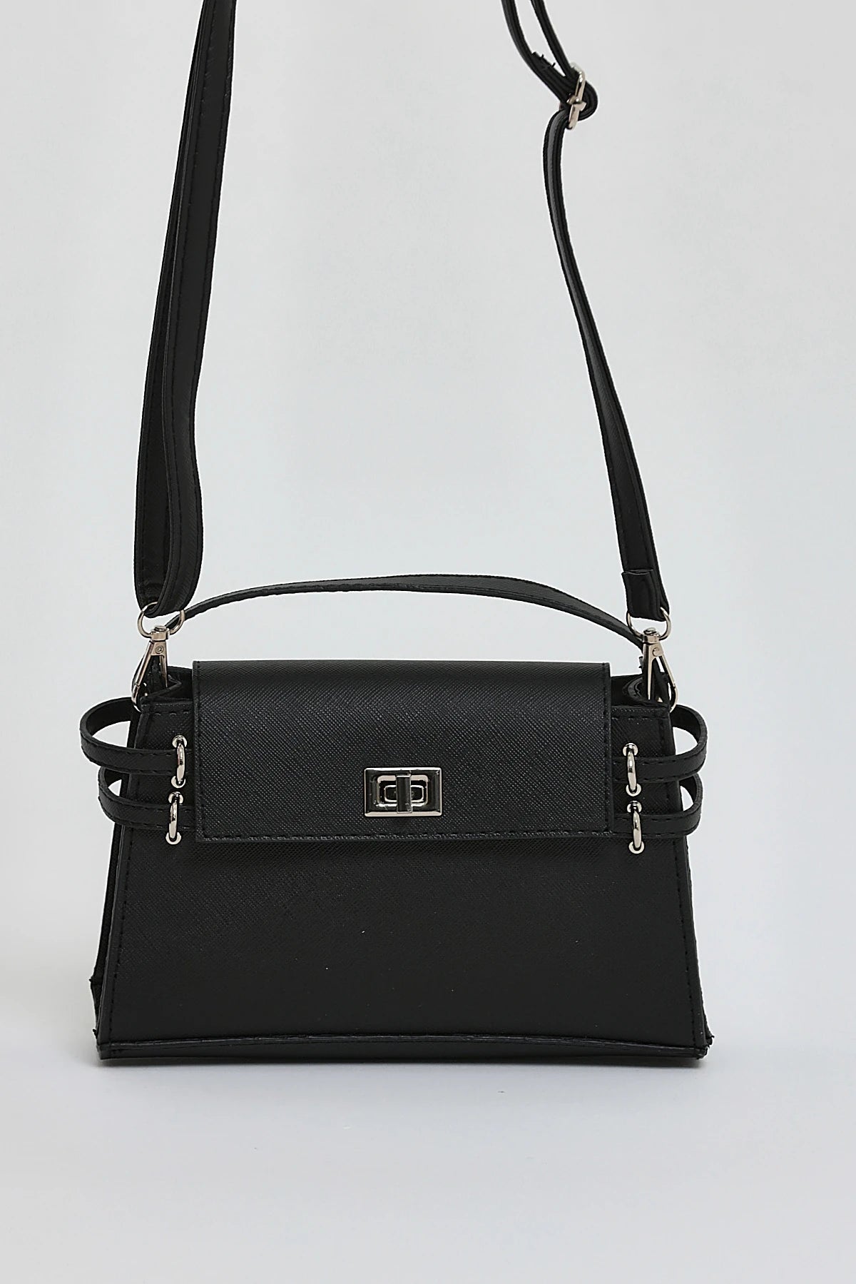 Kadın Çapraz Askı Mini Omuz Çantası Gery - Siyah