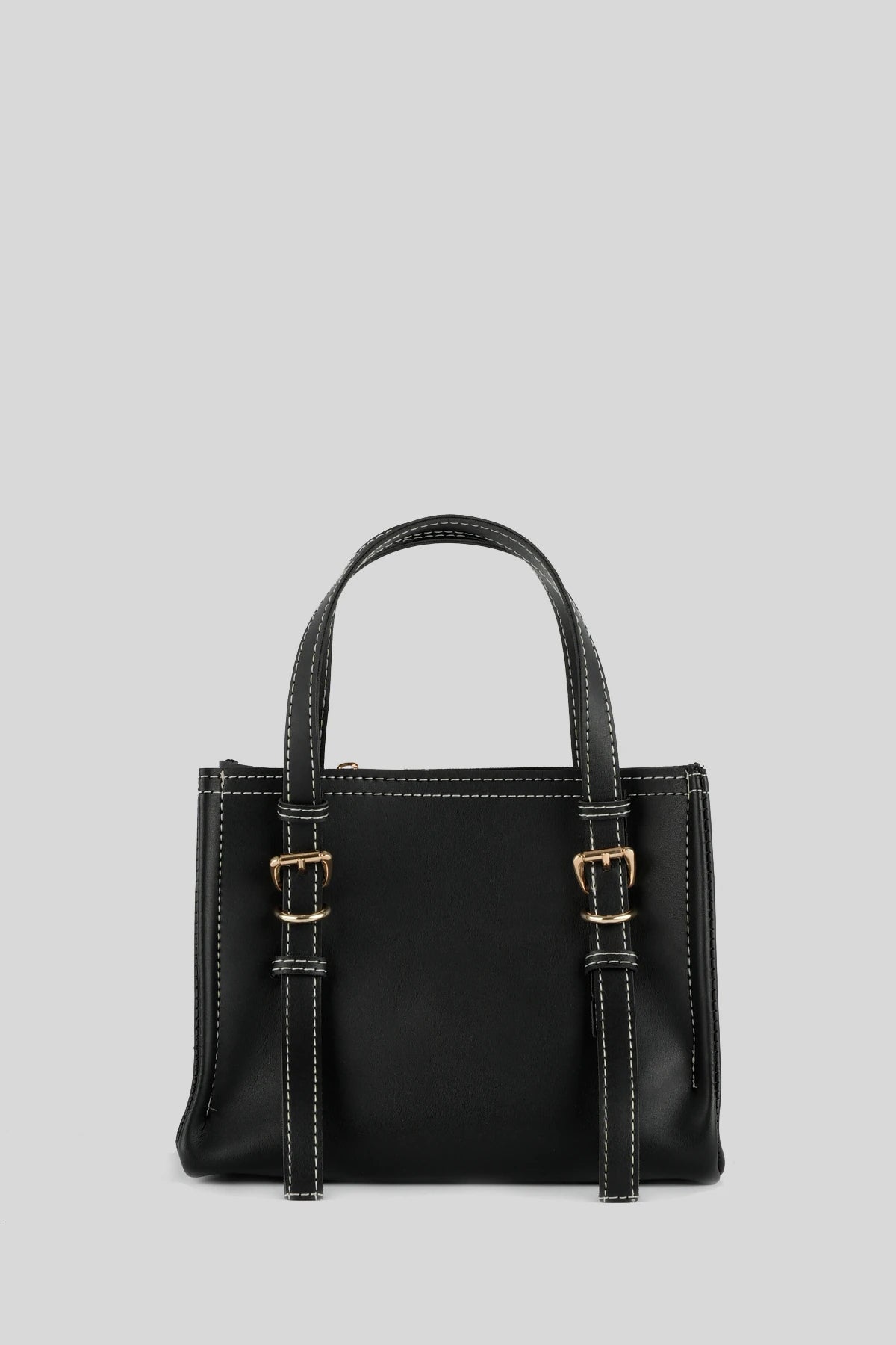 Kadın Dikiş Detaylı Tote Çanta Mini Samba - Siyah