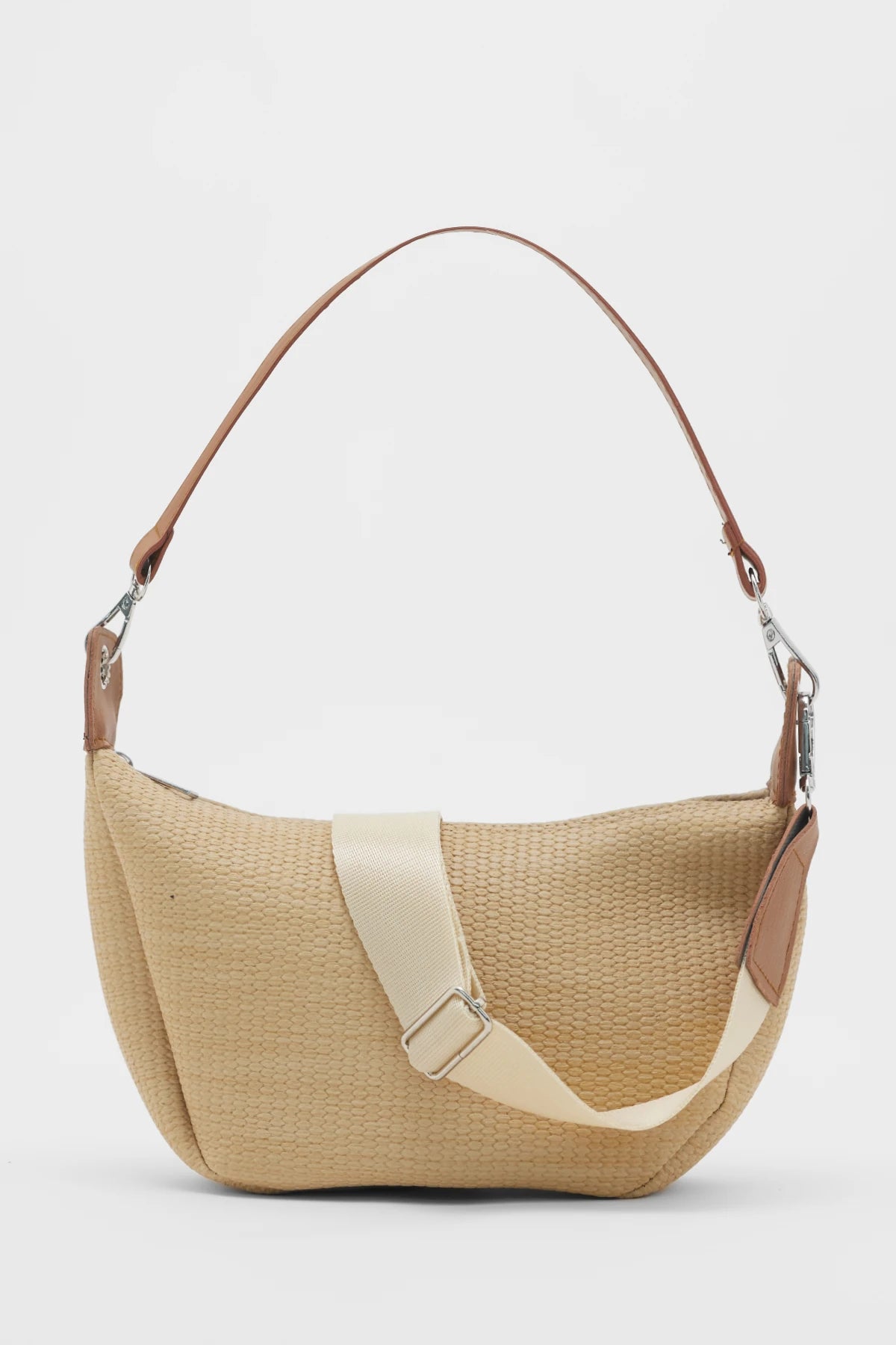 Kadın Hasır Desenli Çapraz Askılımı Omuz Çantası Sumy - Taba