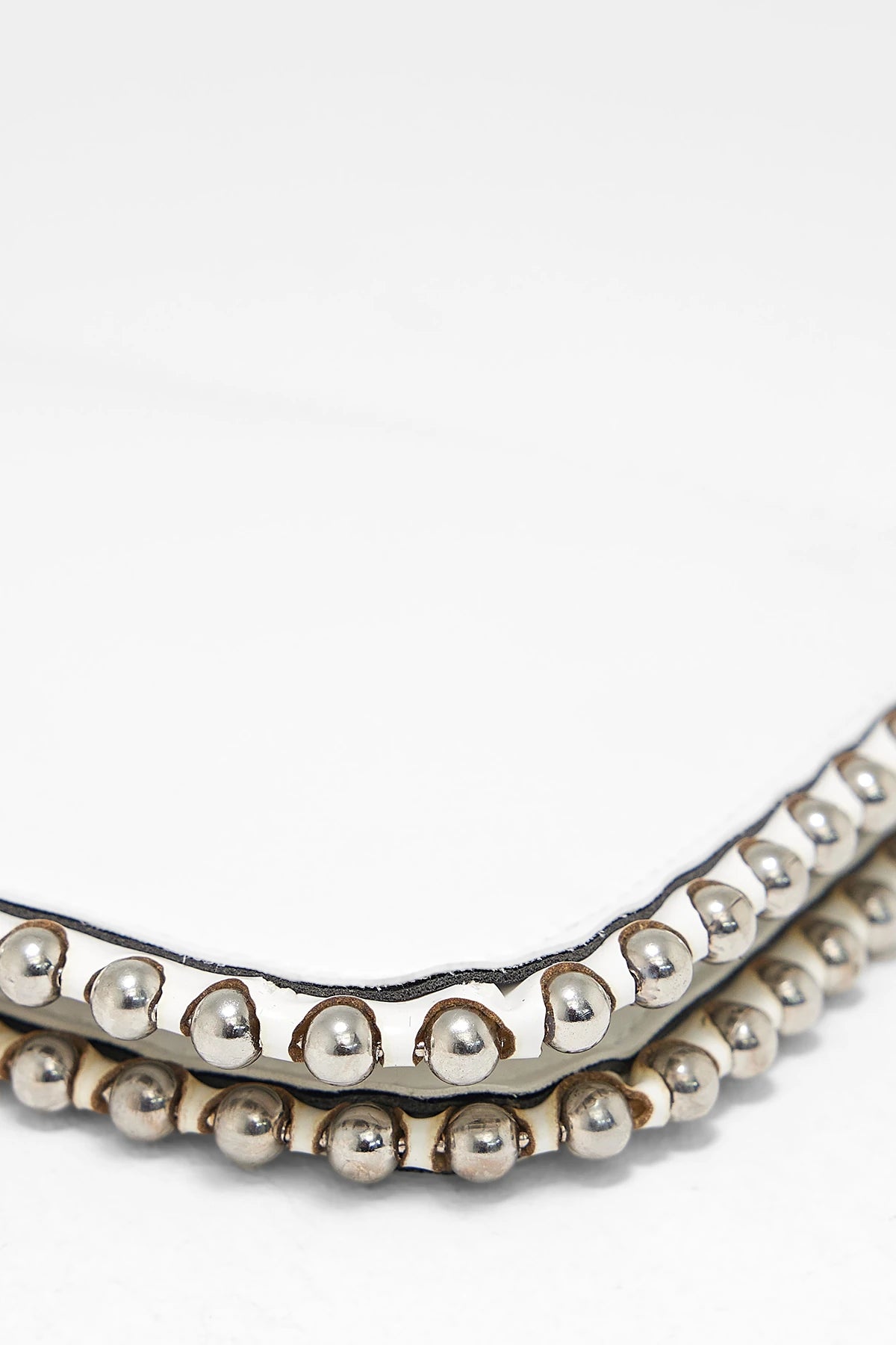 Kadın Zımbalı Çapraz Askılı Çanta Stap - Beyaz