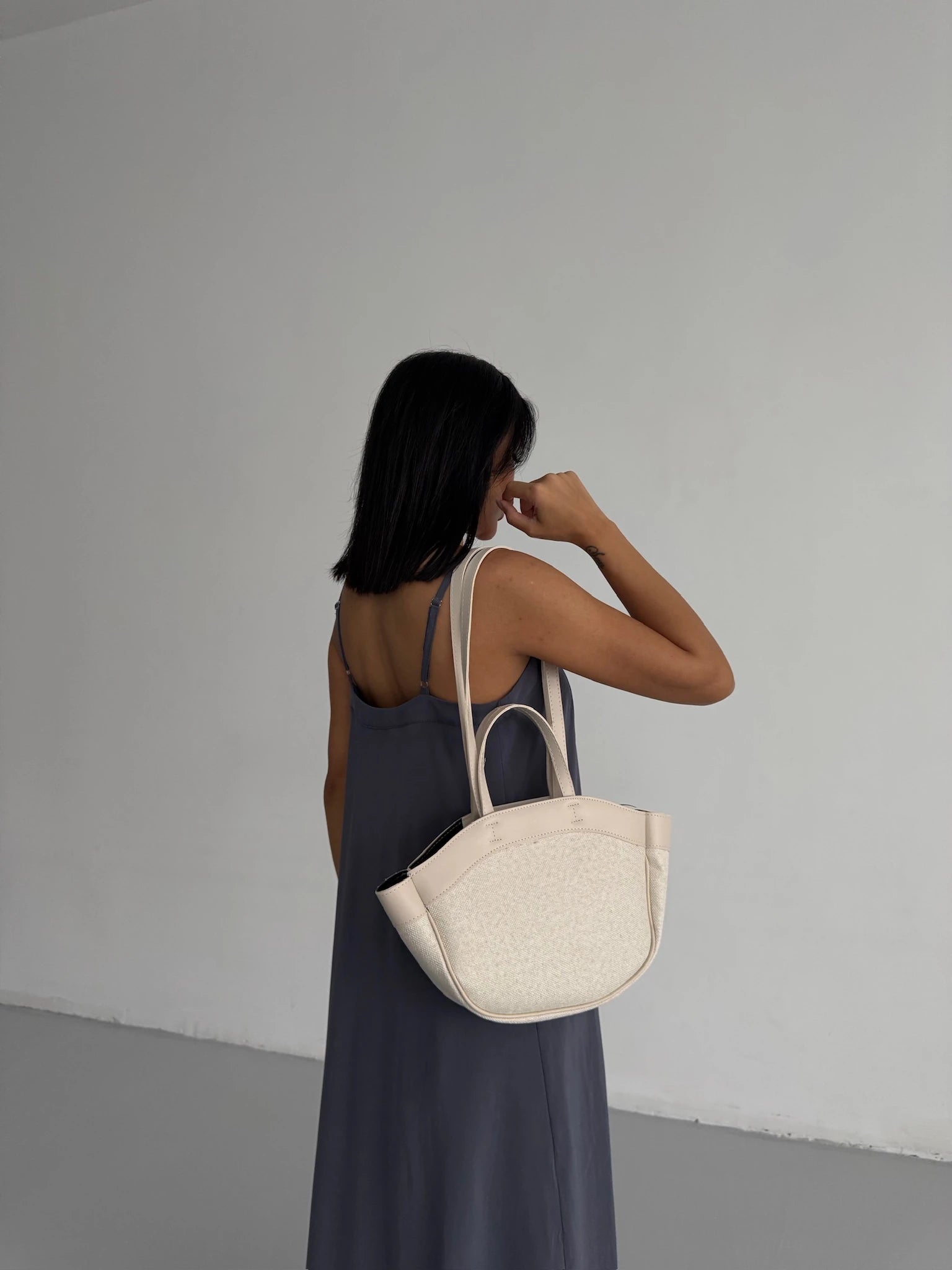 Kadın Çift Saplı Tote Çanta Pablo - Krem hasır