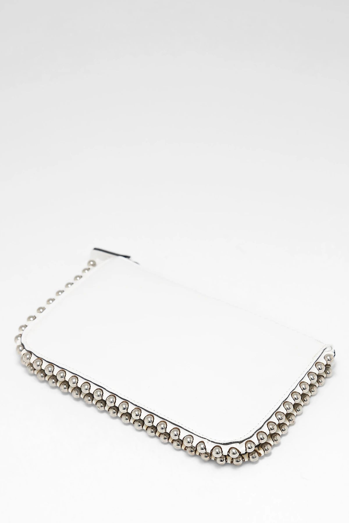 Kadın Zımbalı Çapraz Askılı Çanta Stap - Beyaz