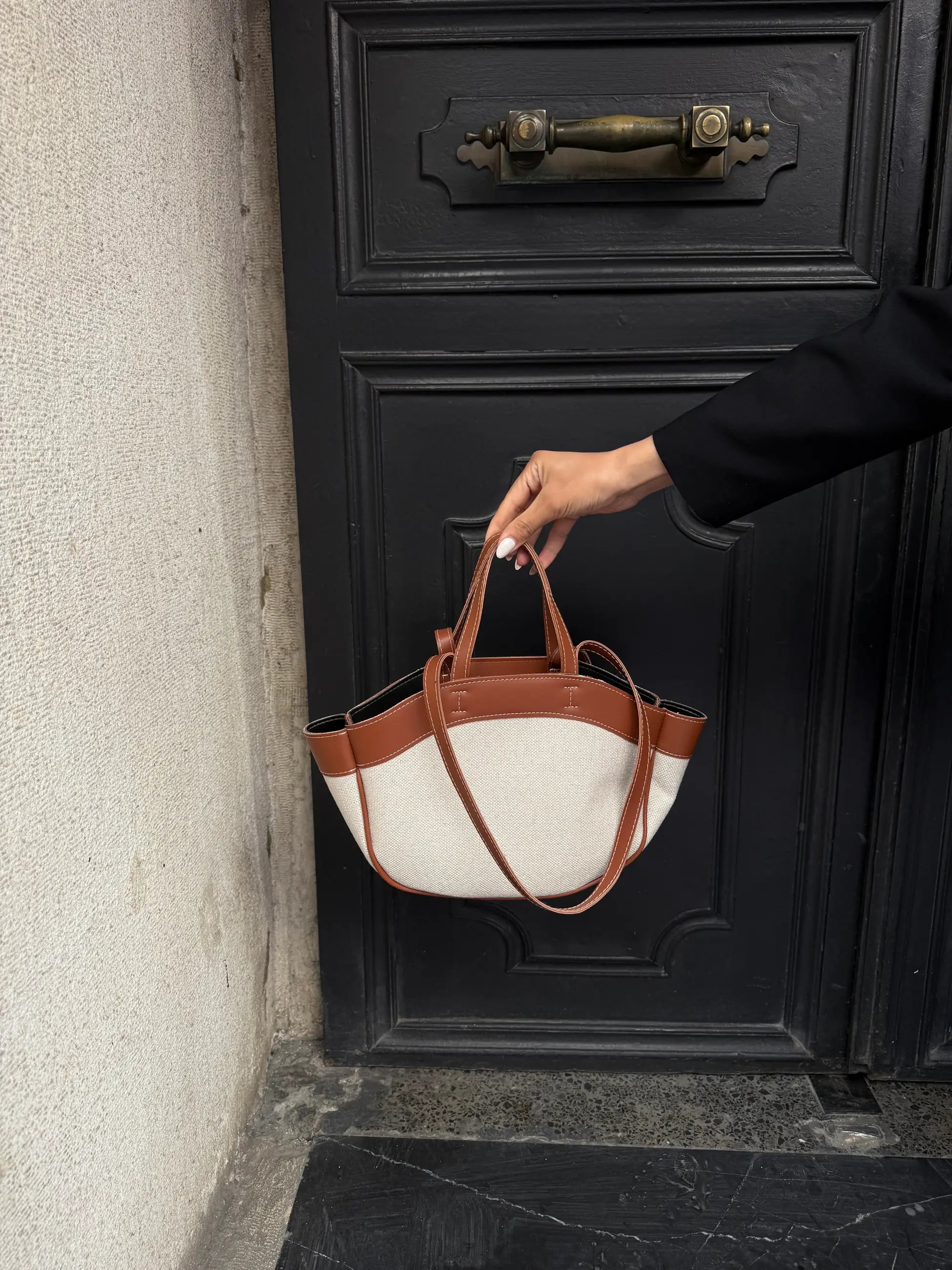 Kadın Çift Saplı Tote Çanta Pablo - Taba Hasır