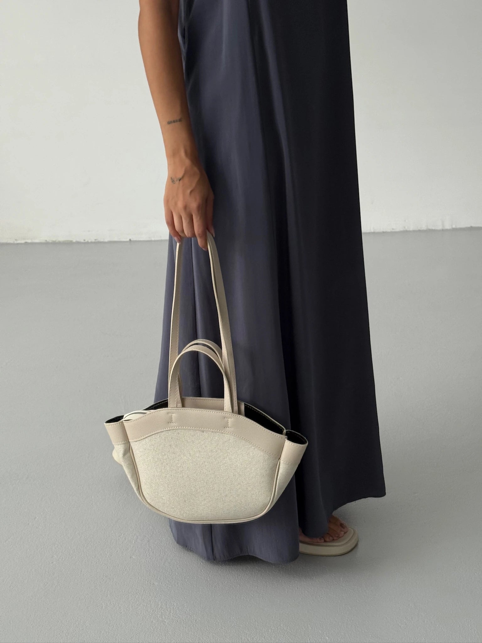 Kadın Çift Saplı Tote Çanta Pablo - Krem hasır