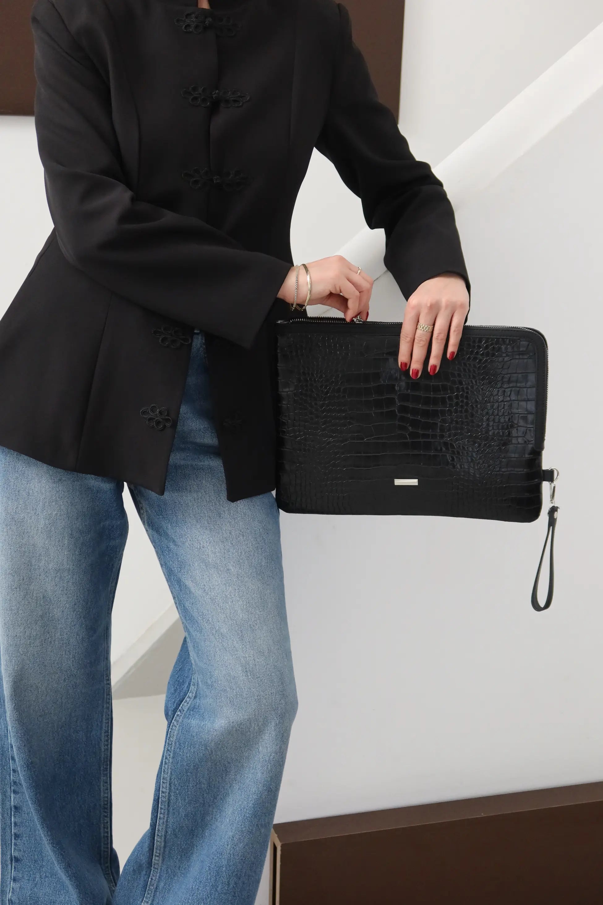 Dizüstü Bilgisayar Kılıfı Luma - Siyah Kroko