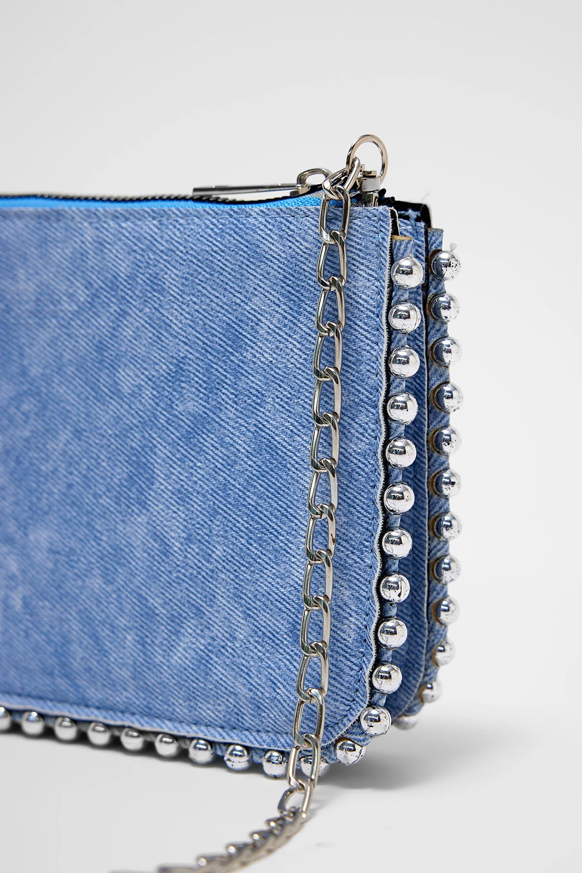 Kadın Zımbalı Çapraz Askılı Çanta Stap - Kot