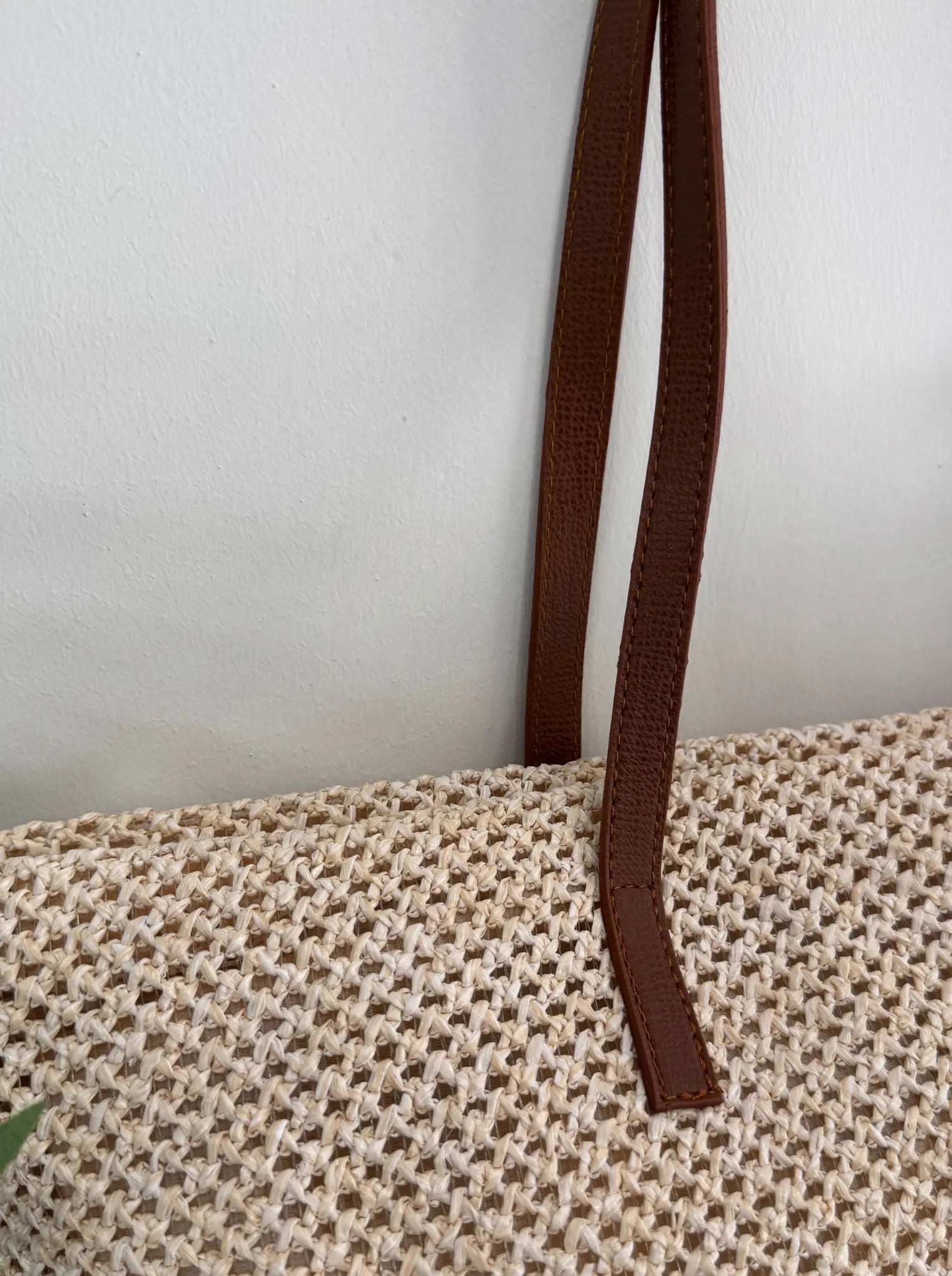 Kadın Fermuarlı Örme Hasır Omuz Çantası Palm - Hasır