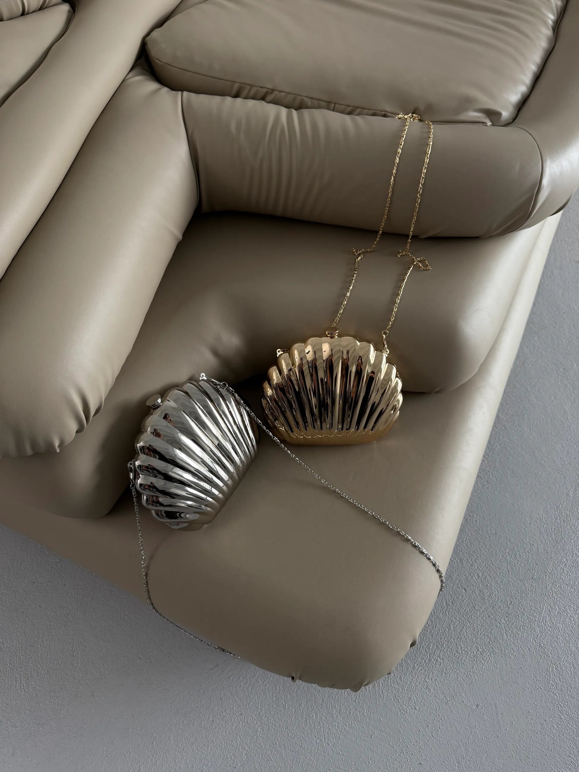 Kadın Zincirli Omuz Çantası Shell - Gümüş