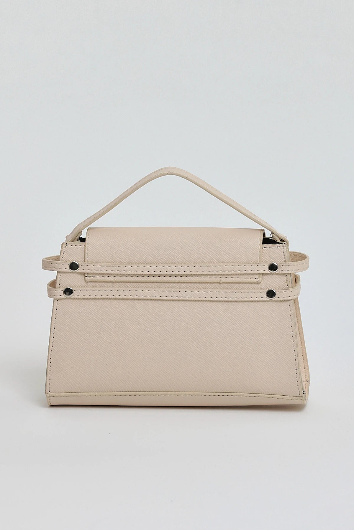 Kadın Çapraz Askı Mini Omuz Çantası Gery - Krem