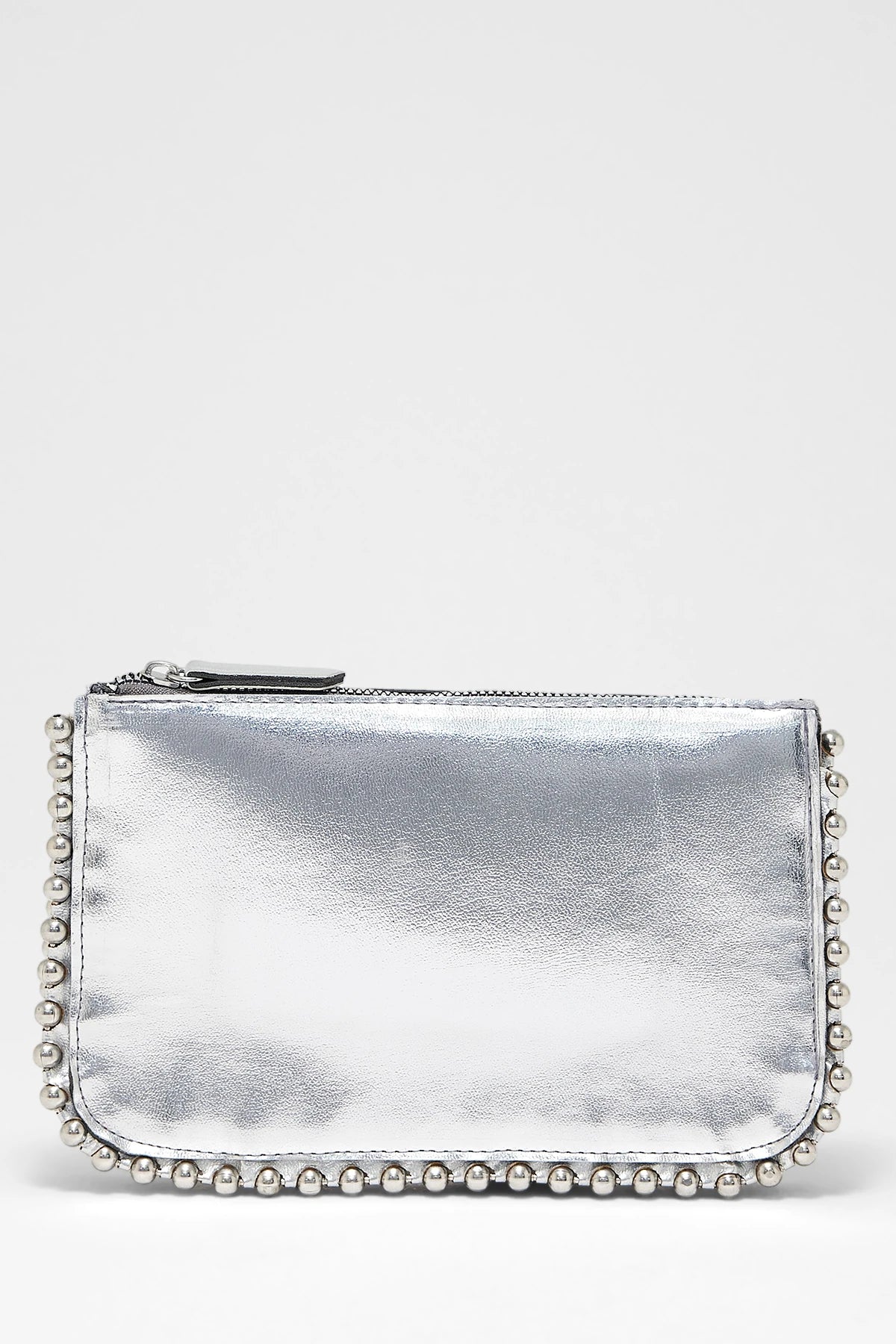 Kadın Zımbalı Çapraz Askılı Çanta Stap - Gümüş