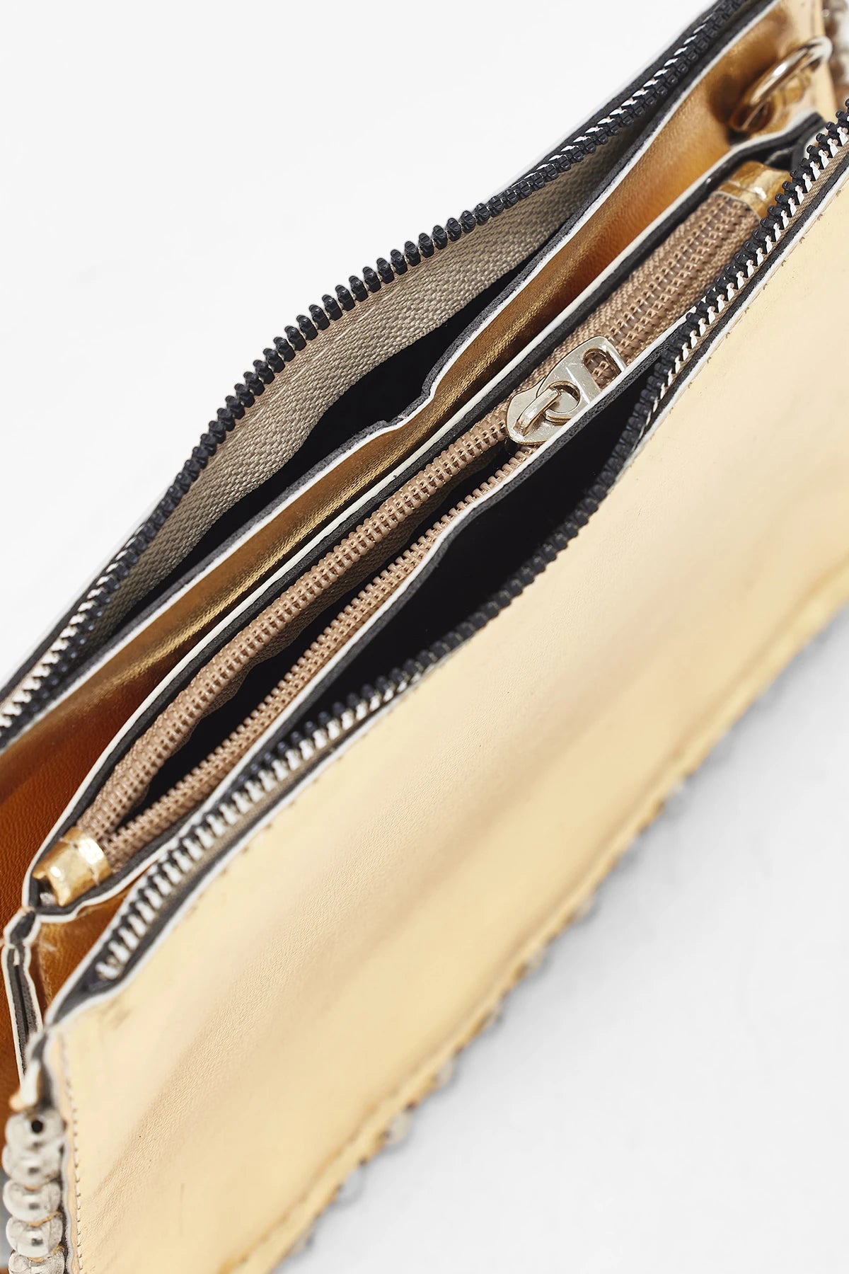 Kadın Zımbalı Çapraz Askılı Çanta Stap - Altın