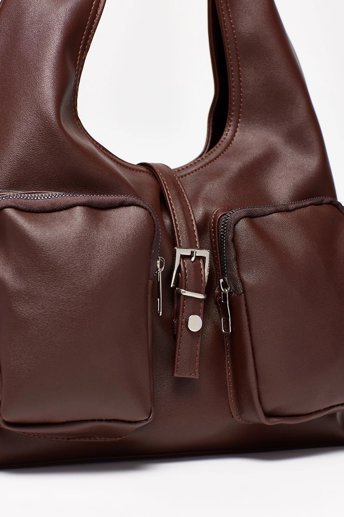 Kadın Cepli Omuz Çantası Mabel - Kahve