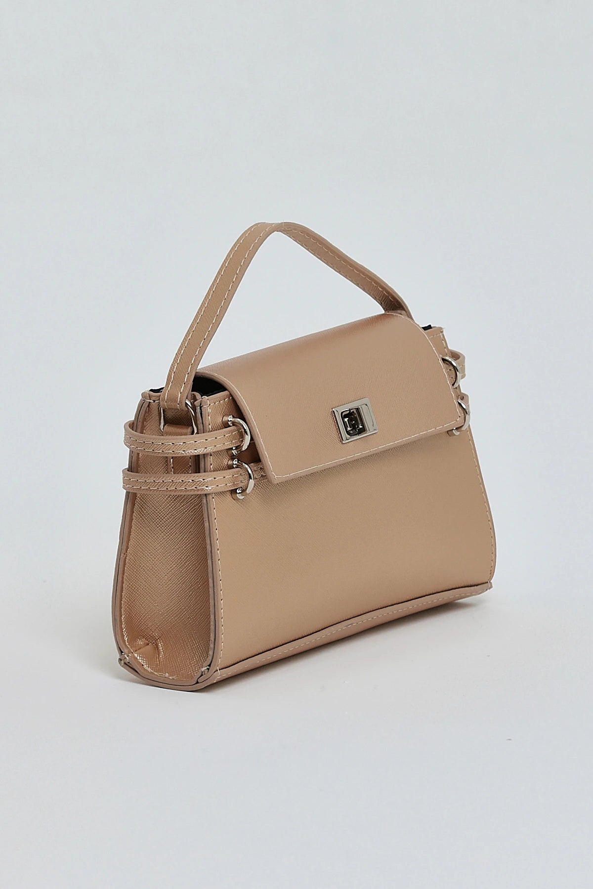 Kadın Çapraz Askı Mini Omuz Çantası Gery - Altın