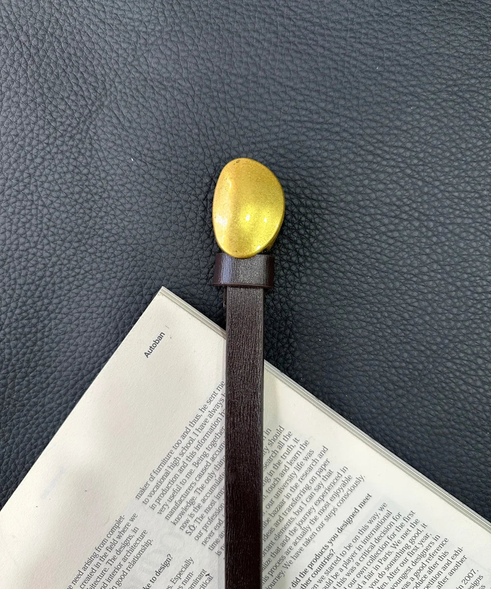 Kadın Gold Tokalı Kemer - Kahve