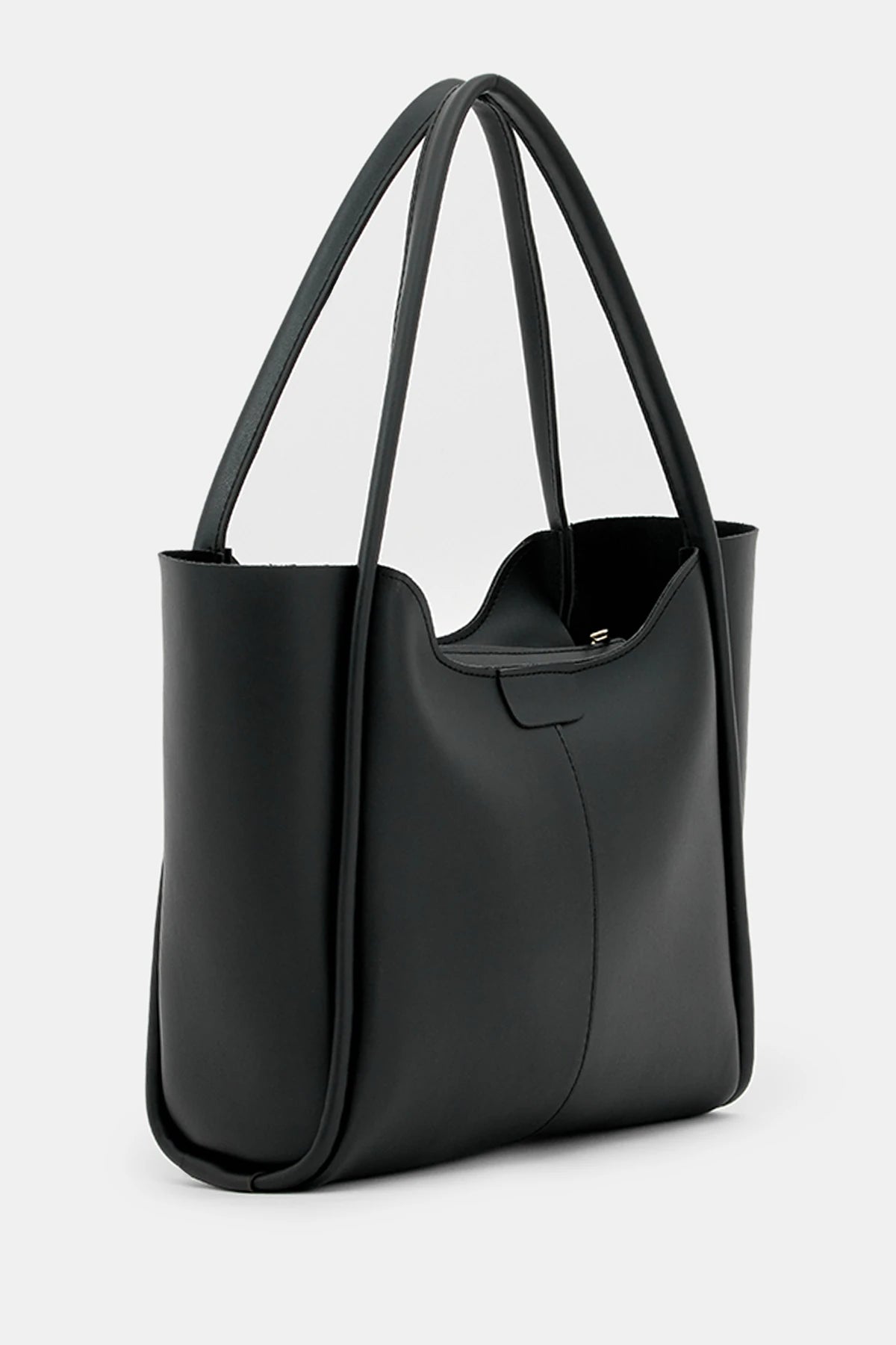 Kadın Fermuarlı Omuz Çantası Poloni - Siyah