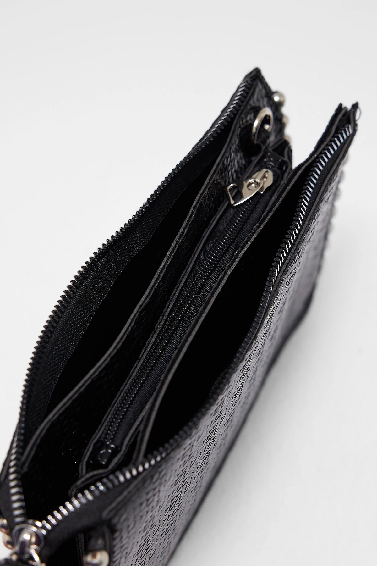 Kadın Zımbalı Çapraz Askılı Çanta Stap - Micro Siyah