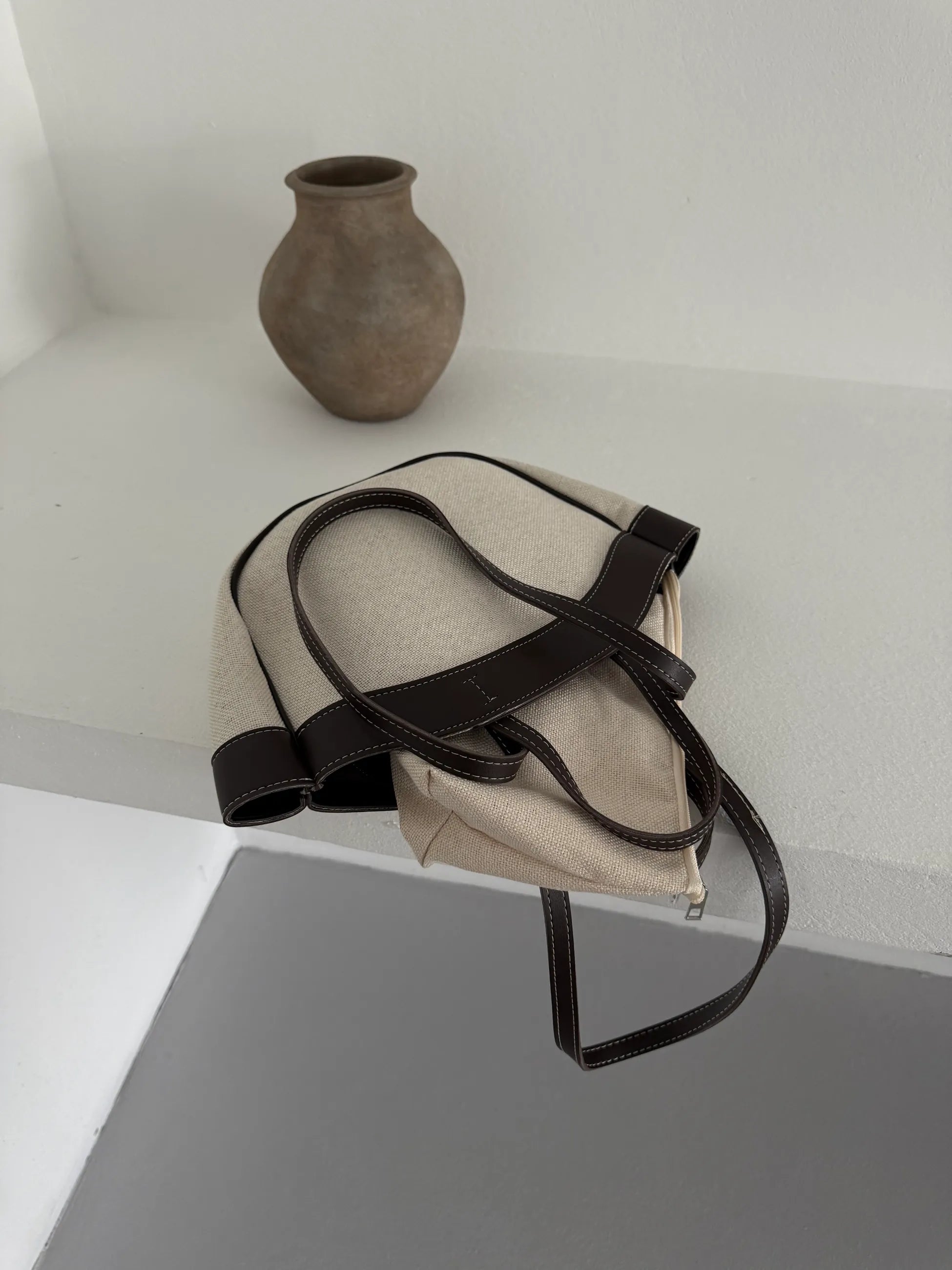 Kadın Çift Saplı Tote Çanta Pablo - Kahve Hasır