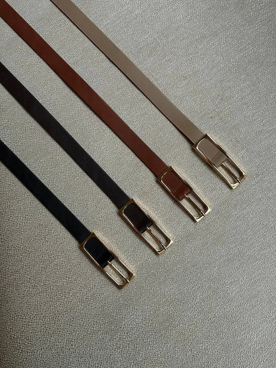 Dikdörtgen Suni Deri Kemer - Taba