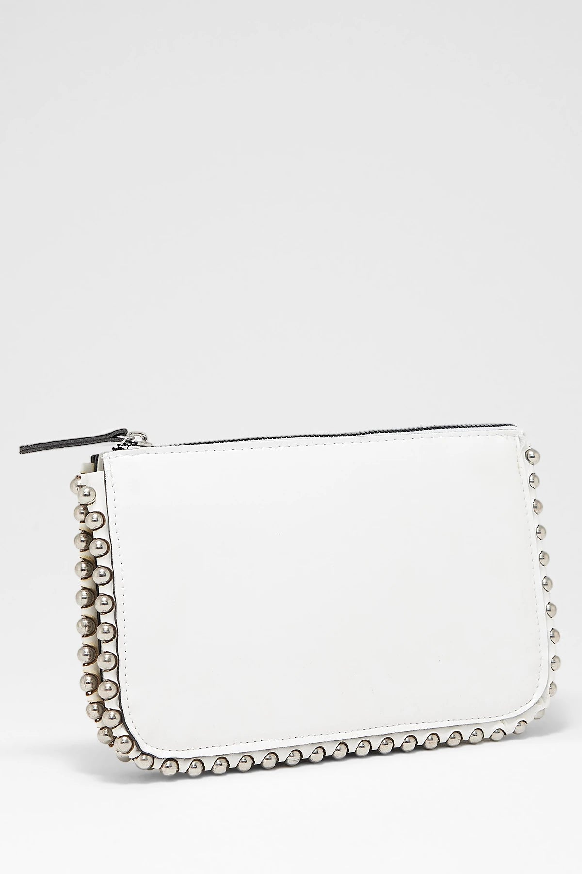 Kadın Zımbalı Çapraz Askılı Çanta Stap - Beyaz