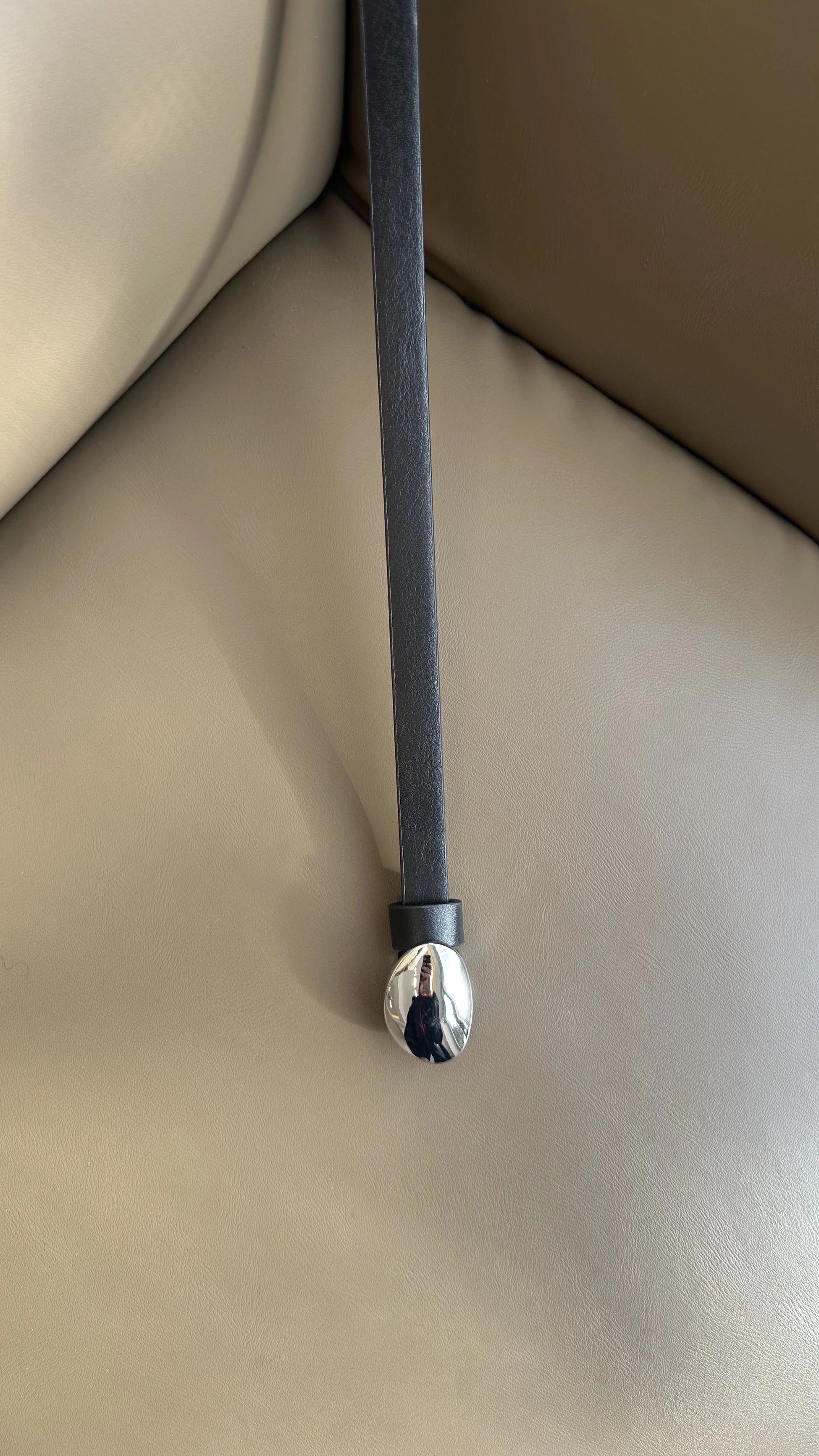 Kadın Gümüş Tokalı Kemer - Siyah