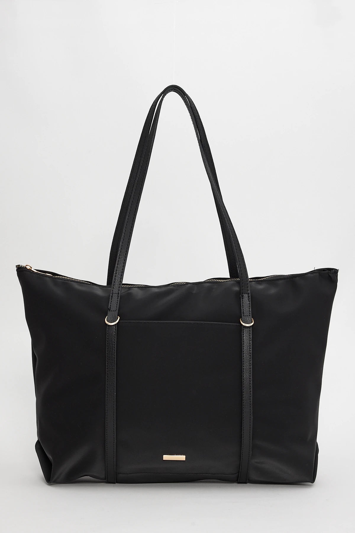 リオ Kadın Şeritli Shopper Omuz Çantası Boris - Siyah