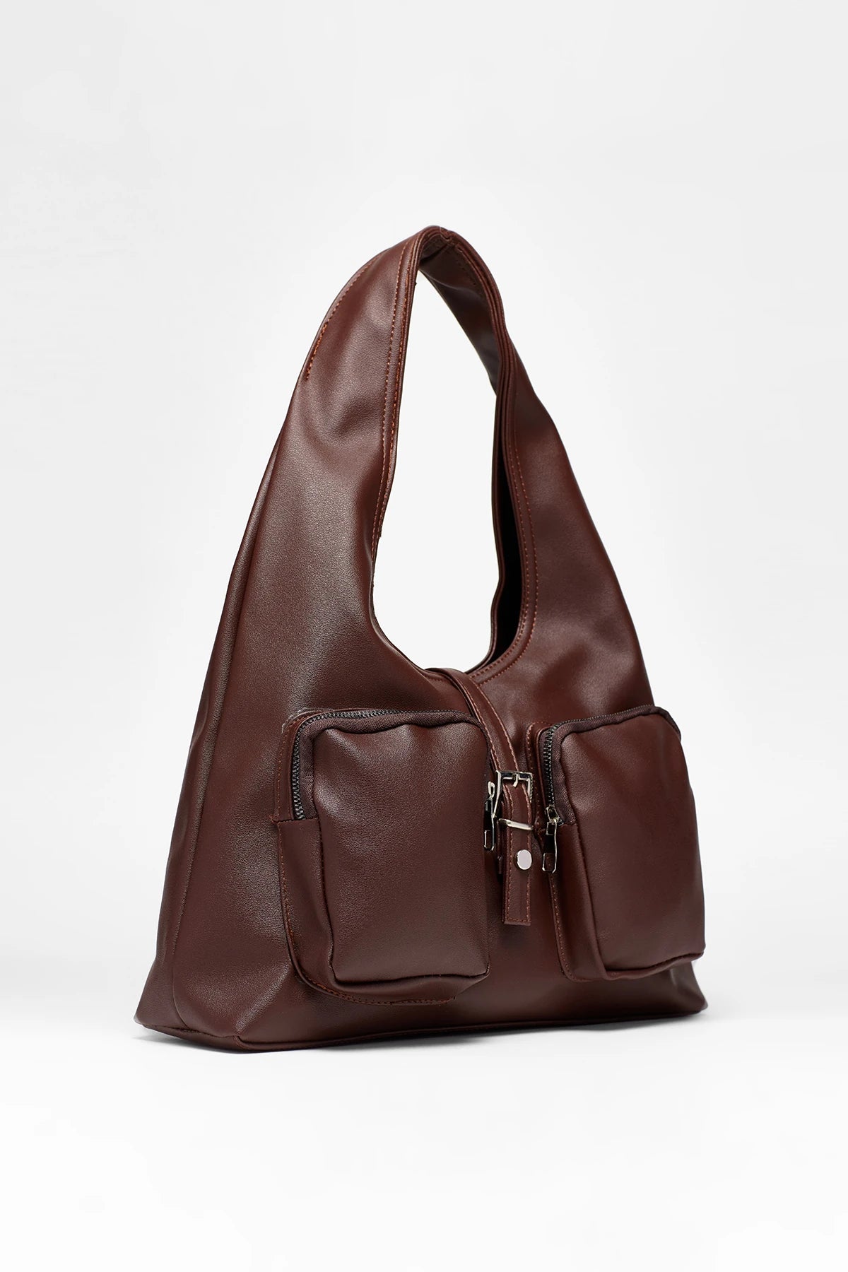 Kadın Cepli Omuz Çantası Mabel - Kahve