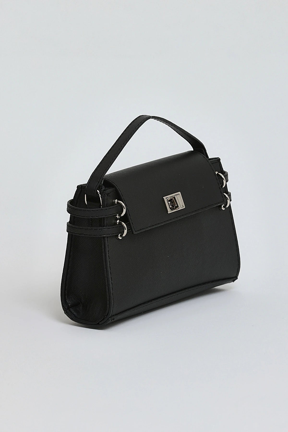 Kadın Çapraz Askı Mini Omuz Çantası Gery - Siyah