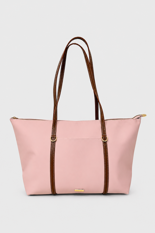 Kadın Şeritli Shopper Omuz Çantası Boris - Pembe