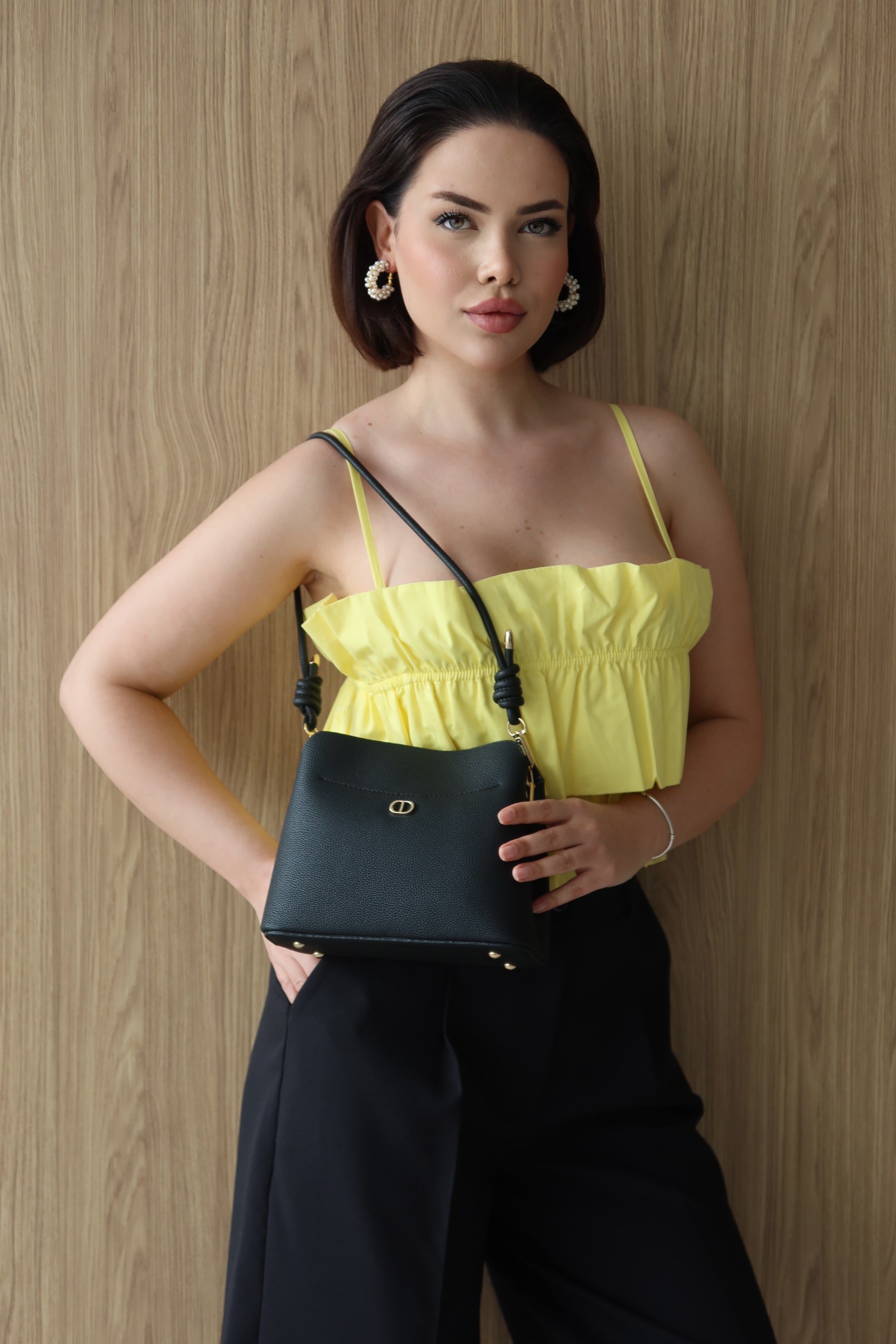 KADIN ÇİFT ASKILI OMUZ ÇANTASI JOLİE - SİYAH