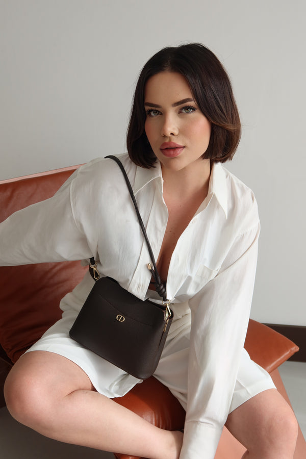 KADIN ÇİFT ASKILI OMUZ ÇANTASI JOLİE - KAHVE