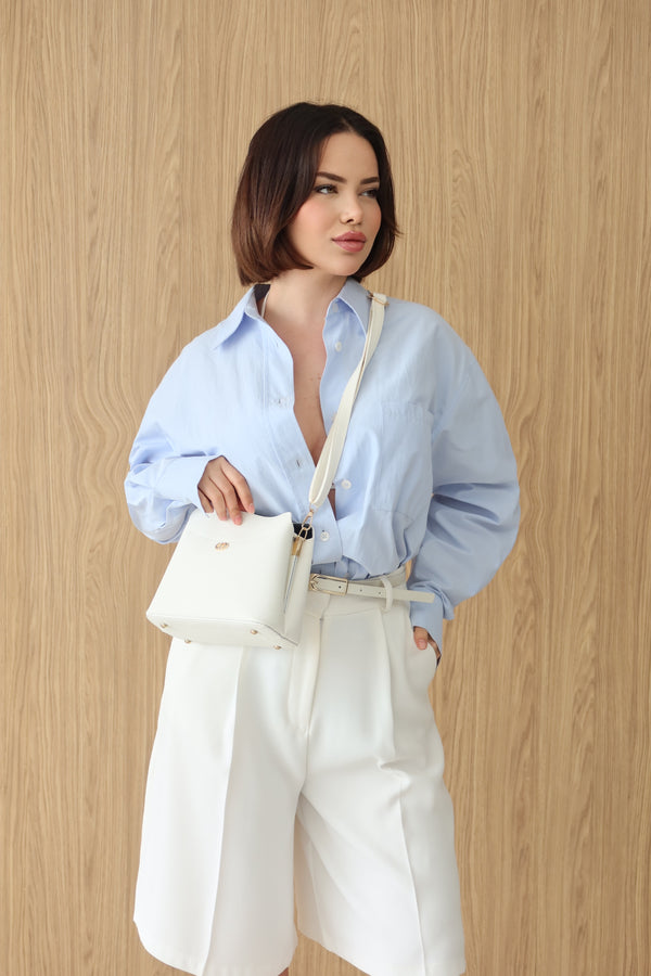 KADIN ÇİFT ASKILI OMUZ ÇANTASI JOLİE - BEYAZ