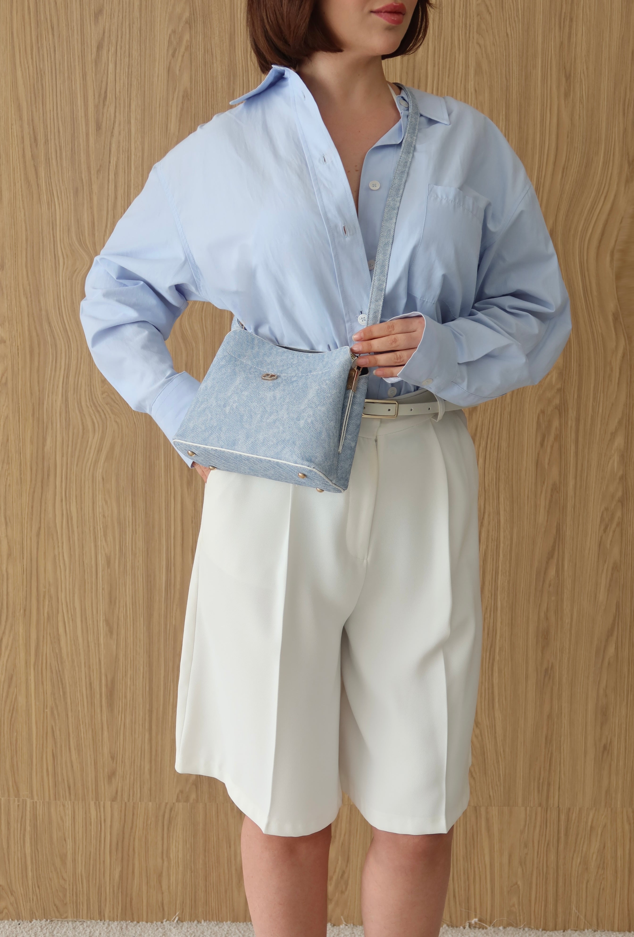 KADIN ÇİFT ASKILI OMUZ ÇANTASI JOLİE - KOT