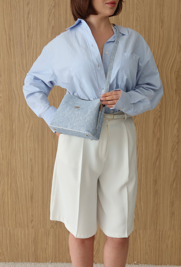 KADIN ÇİFT ASKILI OMUZ ÇANTASI JOLİE - KOT