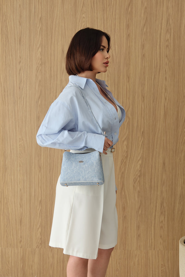 KADIN ÇİFT ASKILI OMUZ ÇANTASI JOLİE - KOT