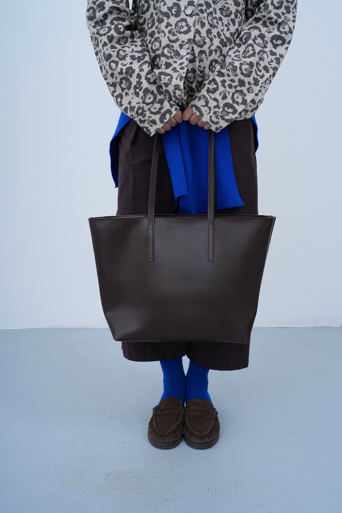 Kadın Fermuarlı Çift Saplı Shopper Omuz Çantası Sable - Mat Kahve