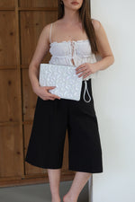 KADIN CLUTCH EL ÇANTASI MOCHA - BEYAZ