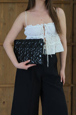 KADIN CLUTCH EL ÇANTASI MOCHA - RUGAN SİYAH