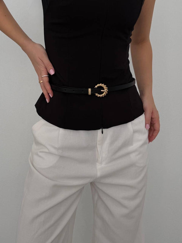 KADIN GOLD TOKALI SARMAL KEMER - SİYAH