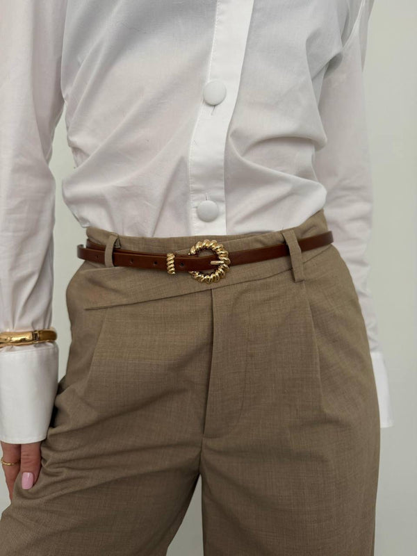 KADIN GOLD TOKALI SARMAL KEMER - TABA