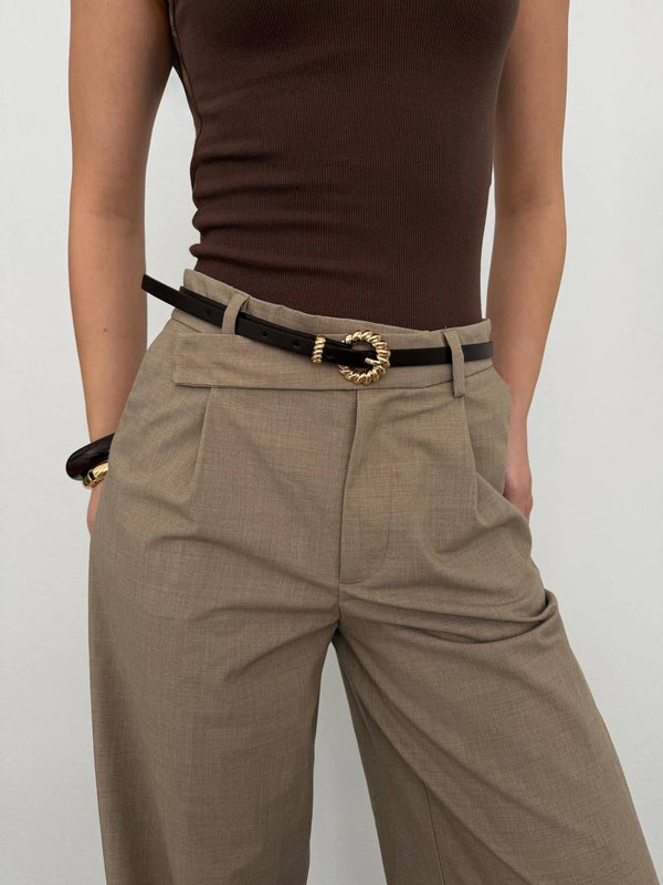 KADIN GOLD TOKALI SARMAL KEMER - KAHVE