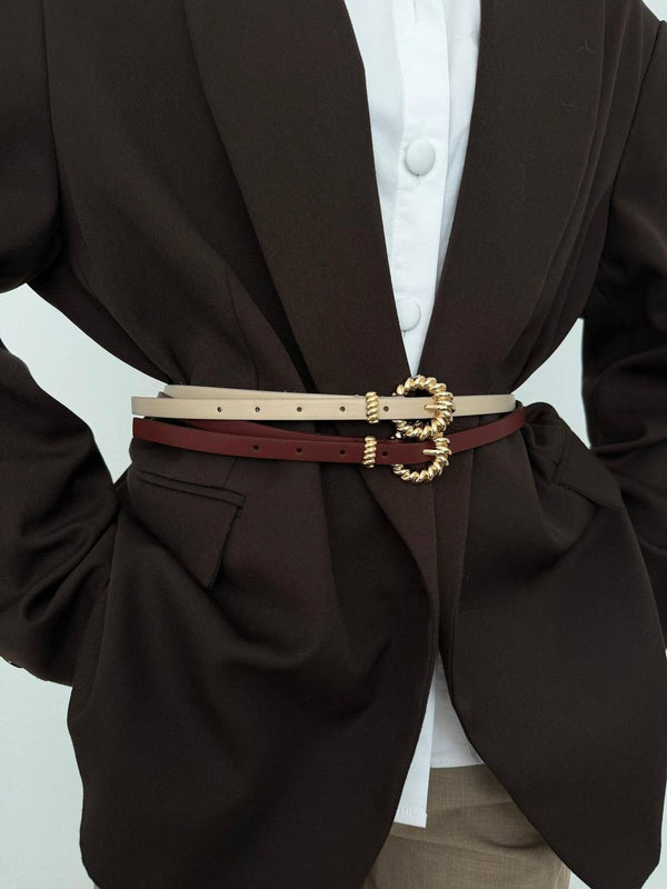 KADIN GOLD TOKALI SARMAL KEMER - KREM