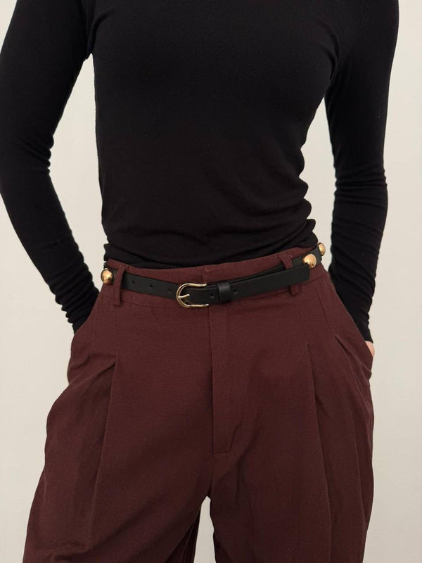 Toka Detaylı Gold Kemer Salvo - Siyah